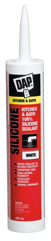 DAP 73446 300ml (10oz) White 100% Silicone Sealant Kitchen & Bath