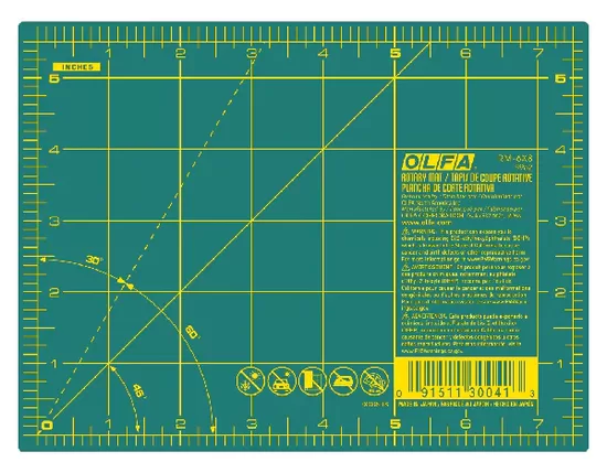OLFA 6" x 8" Double Sided Self-Healing Rotary Cutting Mat in Green (RM6X8-01)